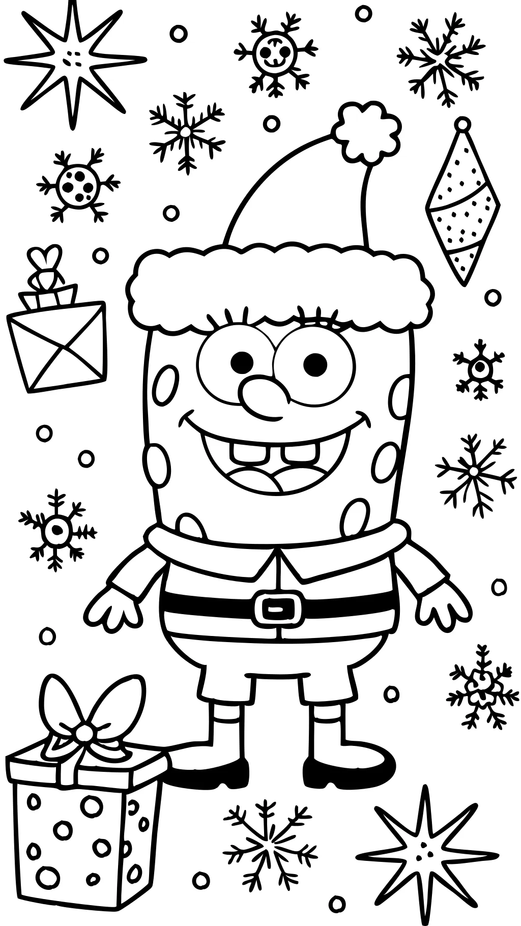 Páginas para colorear de Navidad de SpongeBob Squarepants